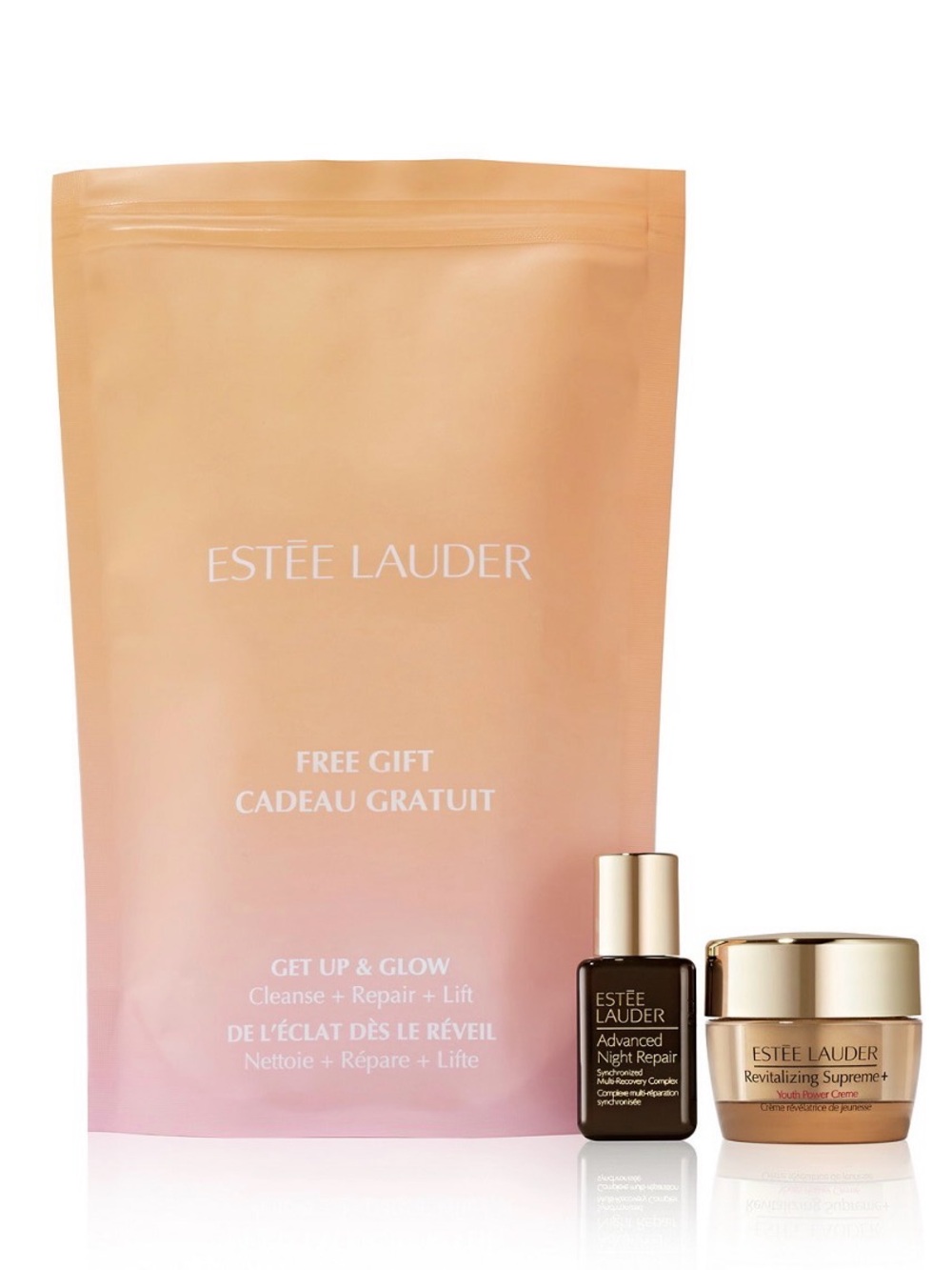 Estee Lauder peach & gold skincare set